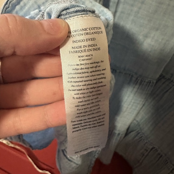 Faherty Dune Cotton Gauze Kasey Dress Light Indigo Wash flowy casual classic XS - Picture 5 of 7